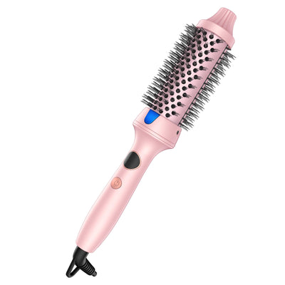 CIVEYA Thermal Brush Blowout Look 1.5″ Ionic Heated Round Brush with 12 Heat Settings Ceramic Thermal Round Brush Dual Voltage Hot Round Brush Pink